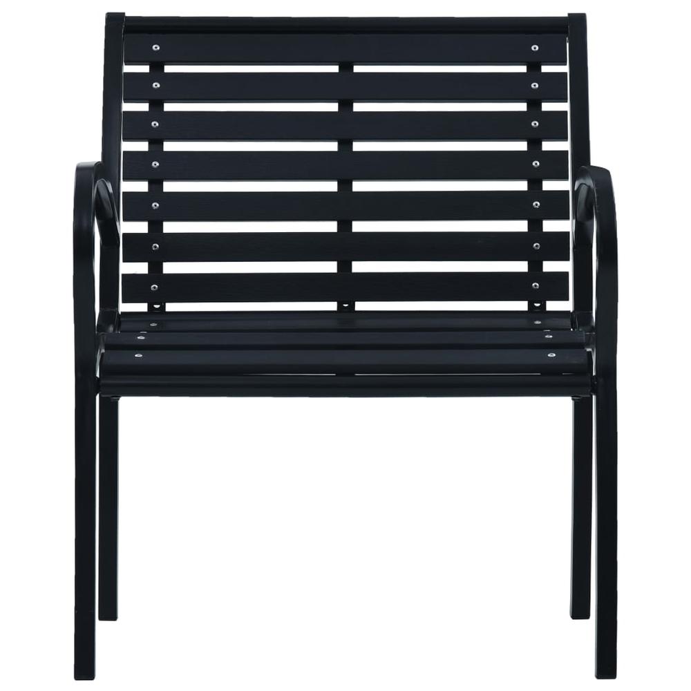 vidaXL Garden Chairs 2 pcs Black Steel and WPC, 47939. Picture 3