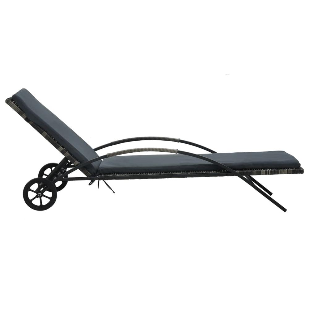 vidaXL Sun Loungers with Table Poly Rattan Anthracite, 47747. Picture 2