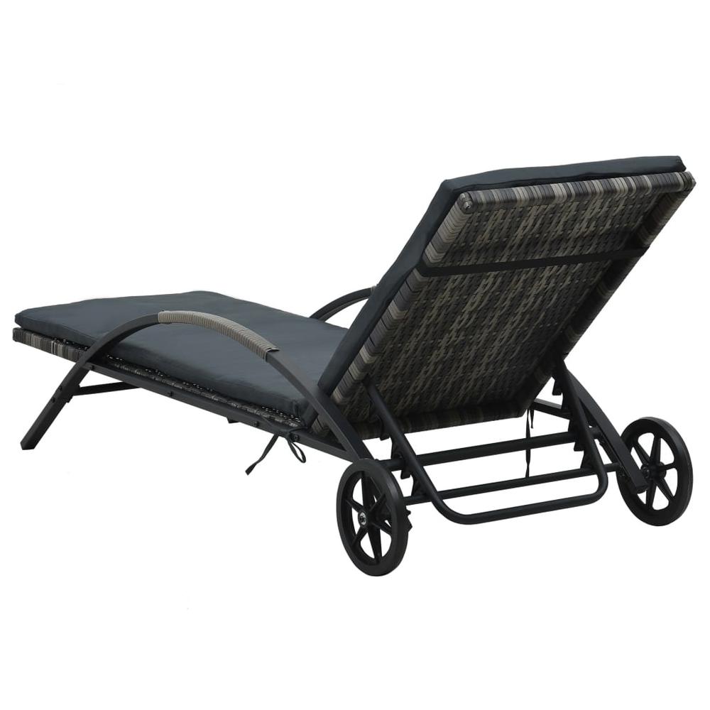 vidaXL Sun Loungers with Table Poly Rattan Anthracite, 47747. Picture 4