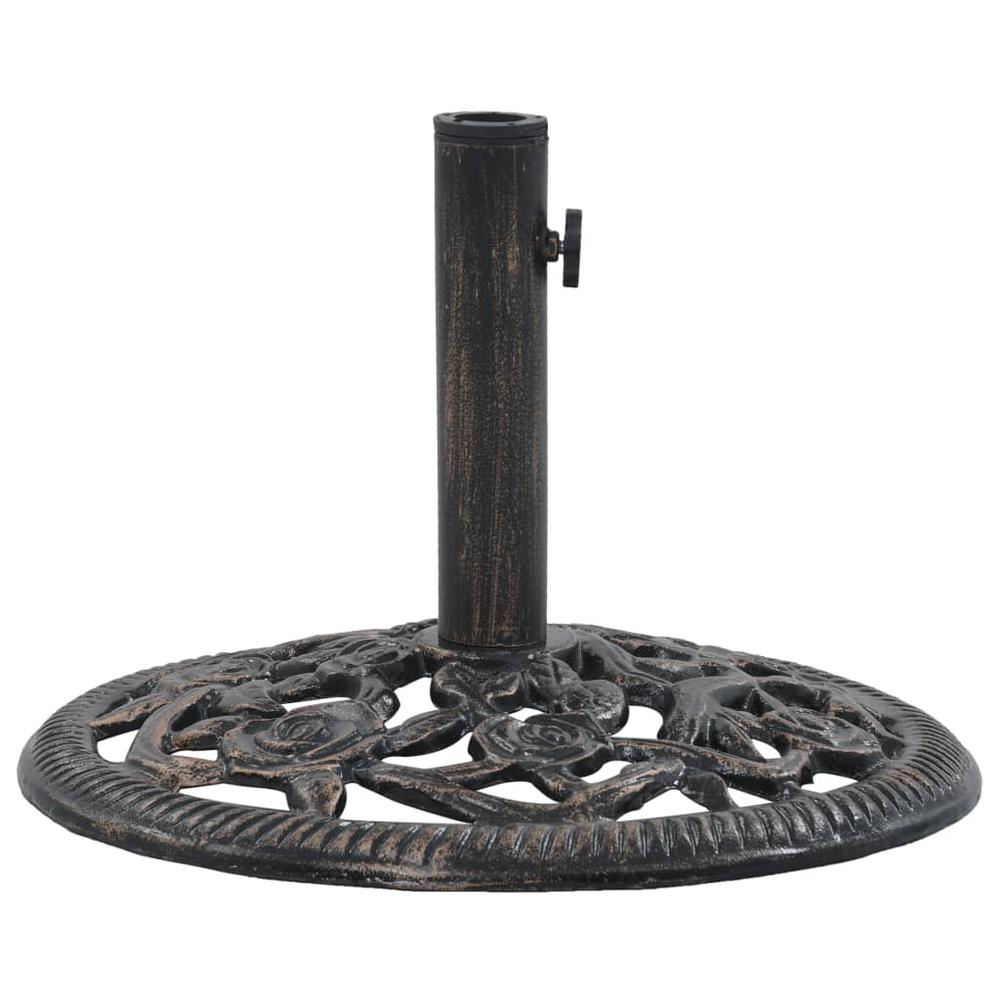 vidaXL Umbrella Base Bronze 26.5 lbs 18.9" Cast Iron, 47861. Picture 1