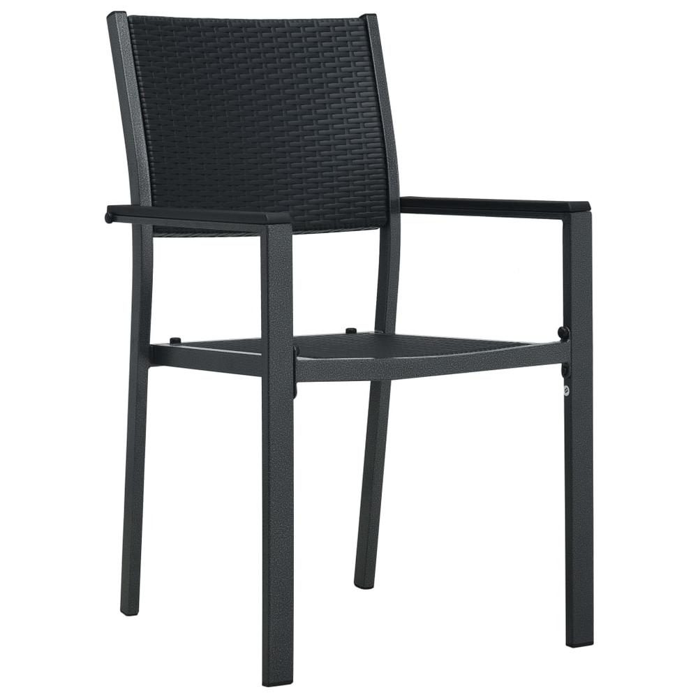 vidaXL Garden Chairs 2 pcs Black Plastic Rattan Look, 47889. Picture 2