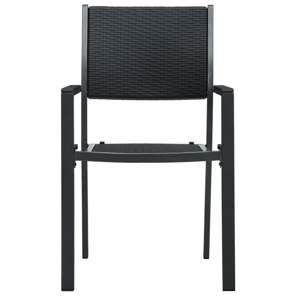 vidaXL Garden Chairs 2 pcs Black Plastic Rattan Look, 47889. Picture 3