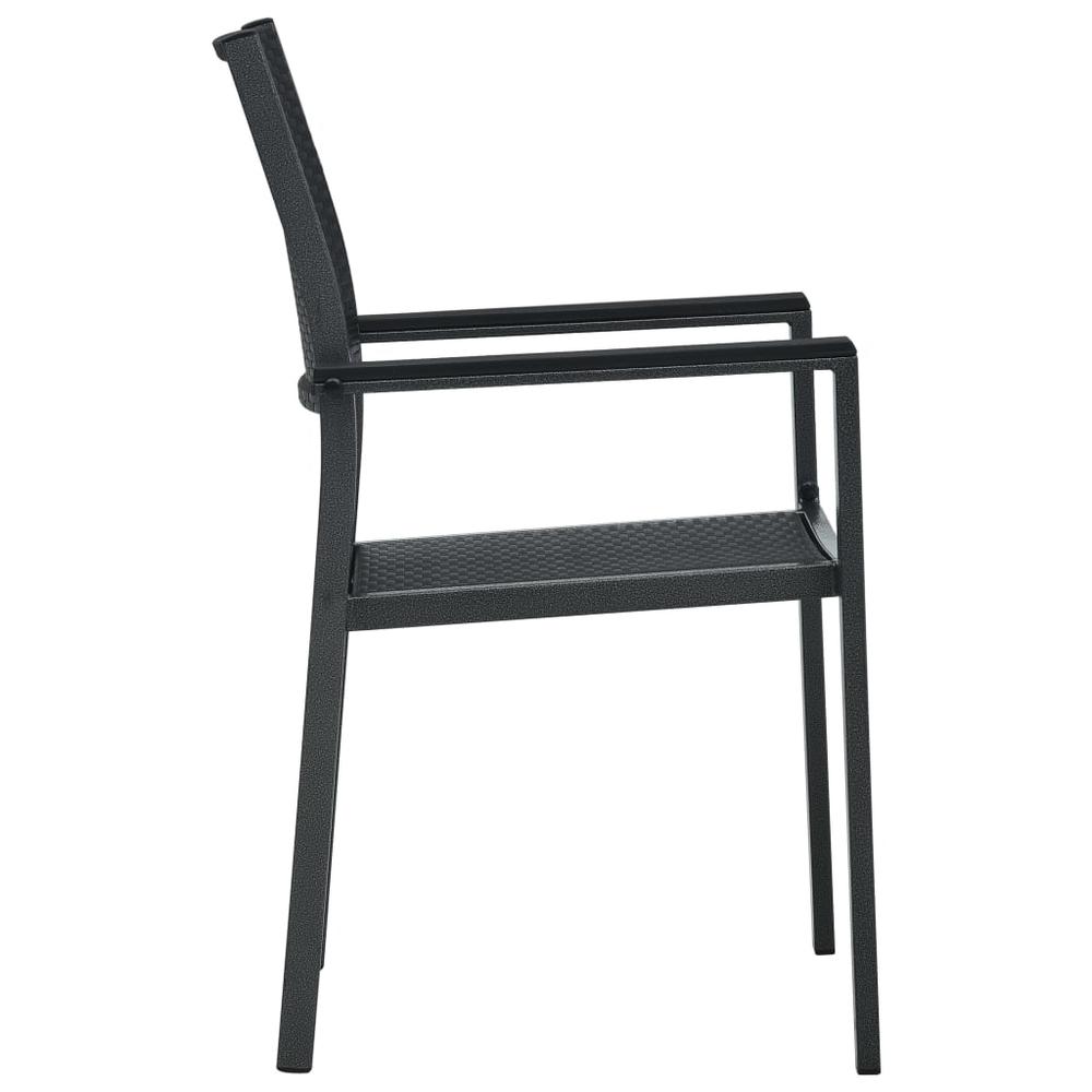 vidaXL Garden Chairs 2 pcs Black Plastic Rattan Look, 47889. Picture 4