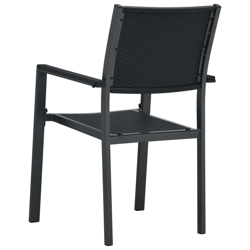 vidaXL Garden Chairs 2 pcs Black Plastic Rattan Look, 47889. Picture 5