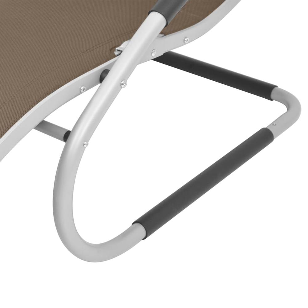 vidaXL Sun Lounger with Pillow Aluminum and Textilene Taupe. Picture 7