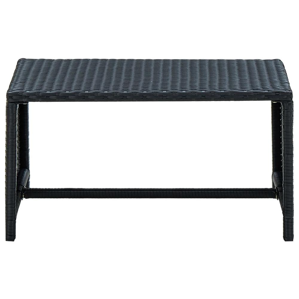 Coffee Table Black 27.6"x15.7"x15" Poly Rattan. Picture 1