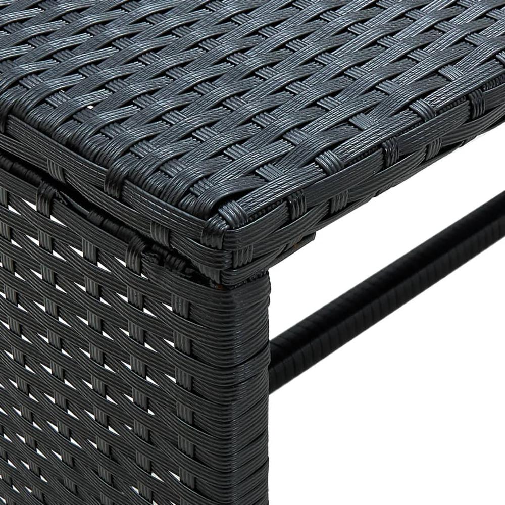 Coffee Table Black 27.6"x15.7"x15" Poly Rattan. Picture 2