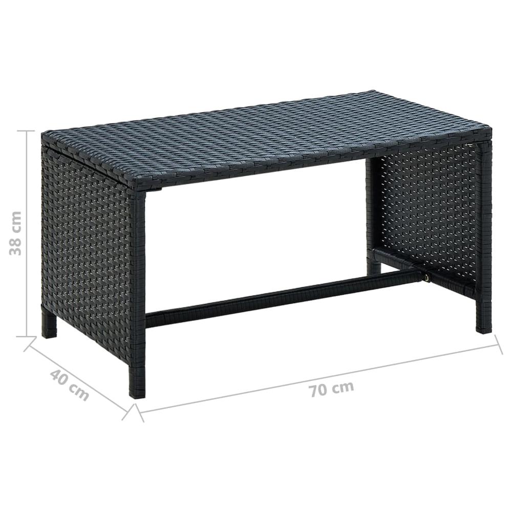 Coffee Table Black 27.6"x15.7"x15" Poly Rattan. Picture 3