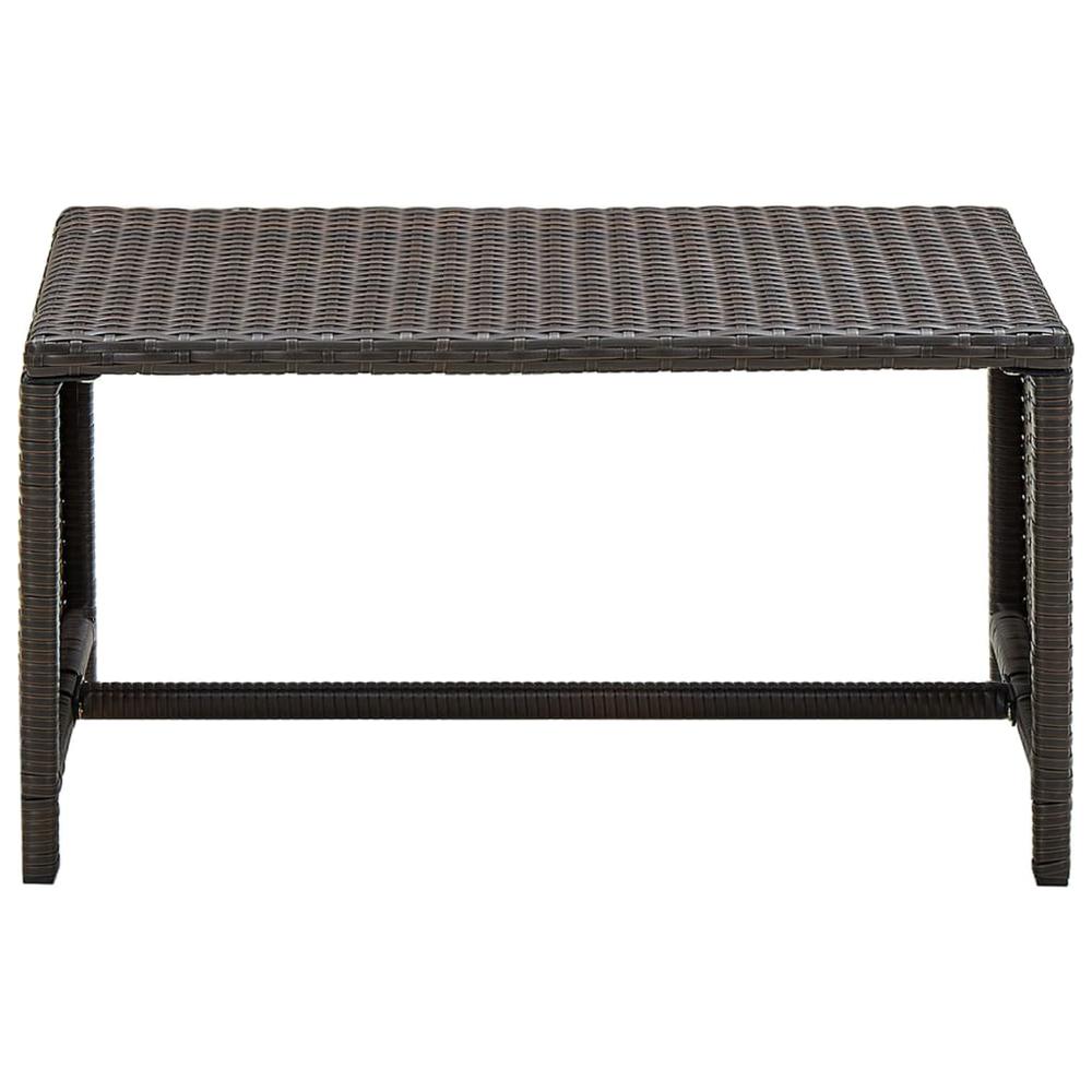 Coffee Table Brown 27.6"x15.7"x15" Poly Rattan. Picture 1