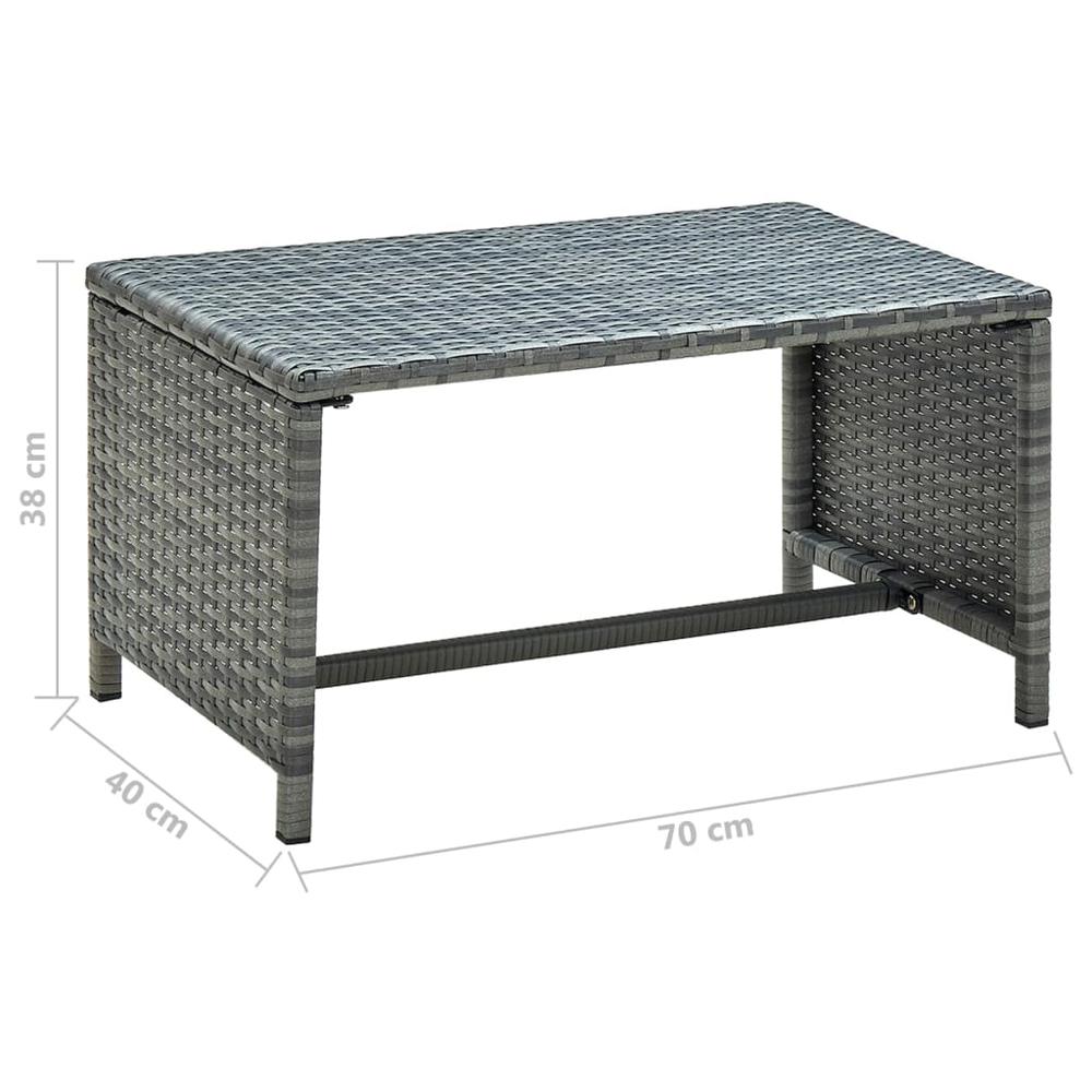 Coffee Table Anthracite 27.6"x15.7"x15" Poly Rattan. Picture 3