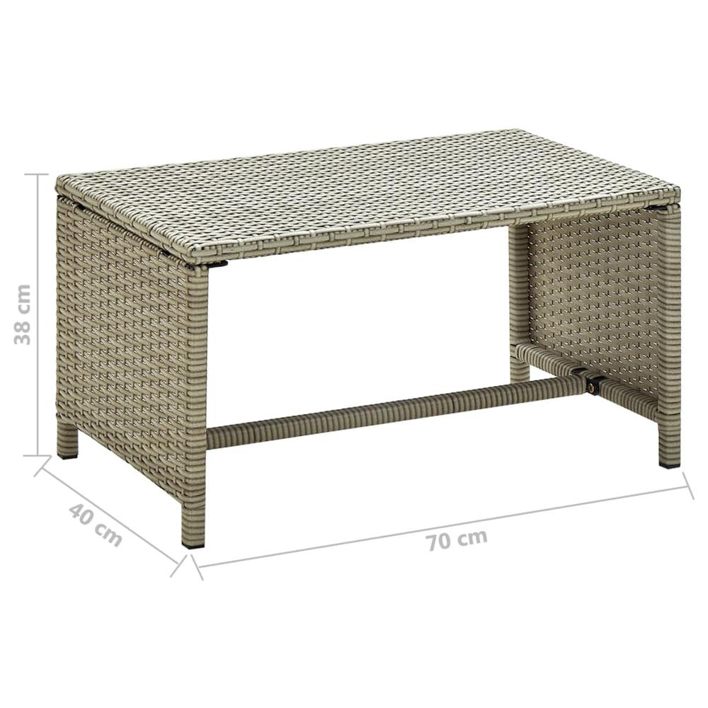 Coffee Table Beige 27.6"x15.7"x15" Poly Rattan. Picture 3