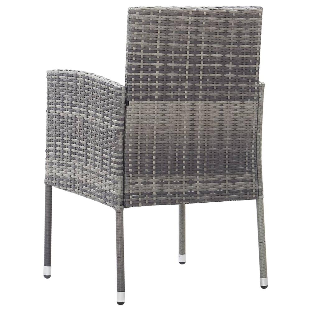 vidaXL Patio Chairs 2 pcs Anthracite Poly Rattan. Picture 5