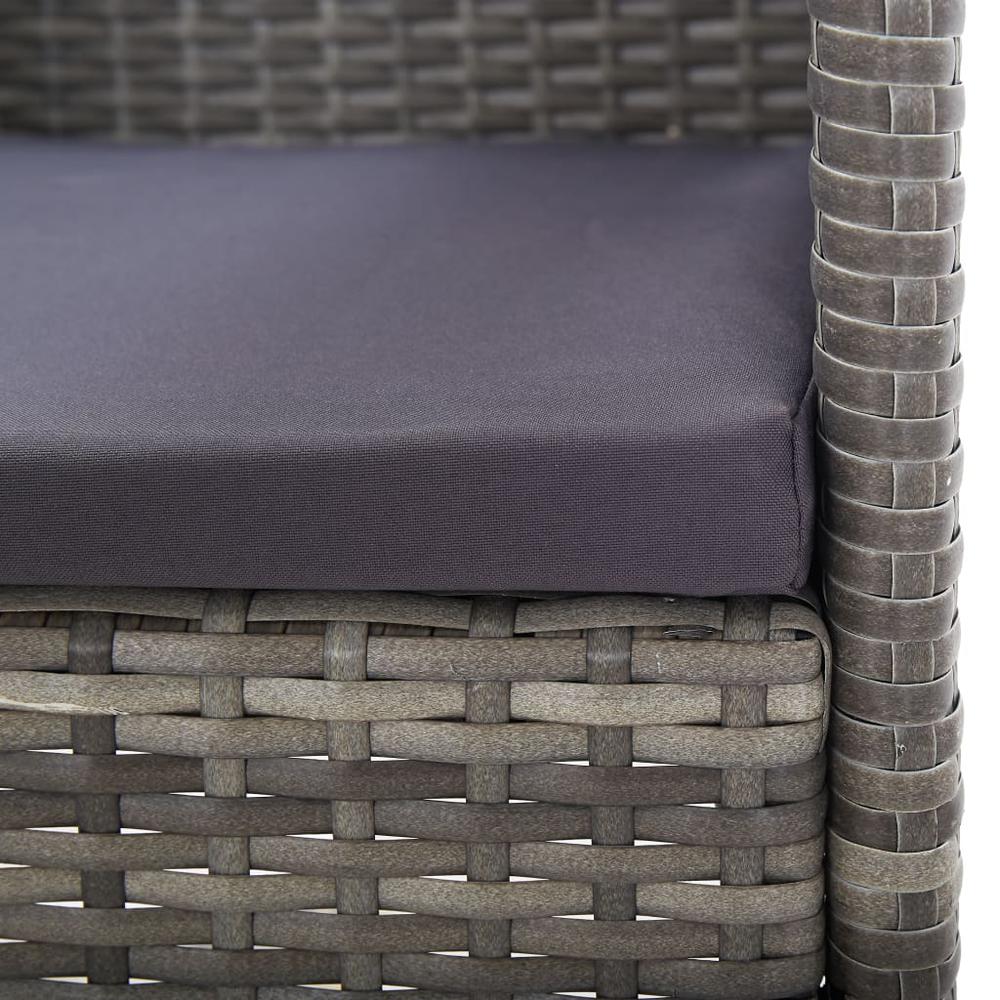 vidaXL Patio Chairs 2 pcs Anthracite Poly Rattan. Picture 6