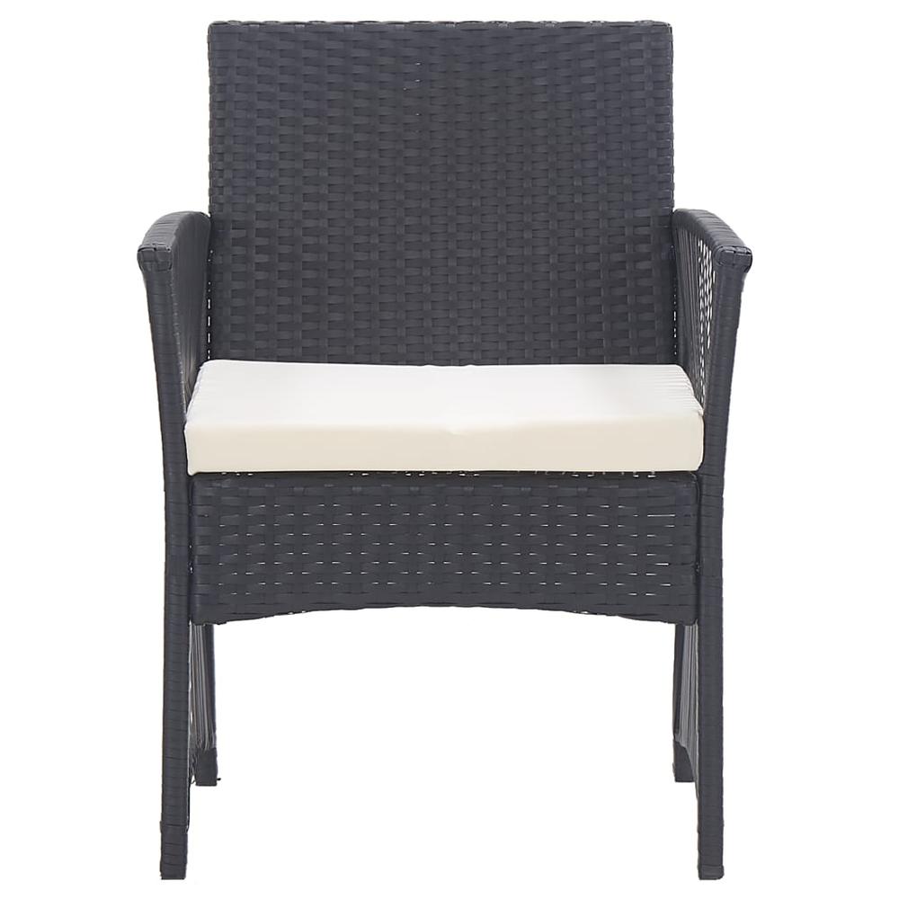 Patio Armchairs with Cushions 2 pcs Black Poly Rattan. Picture 2