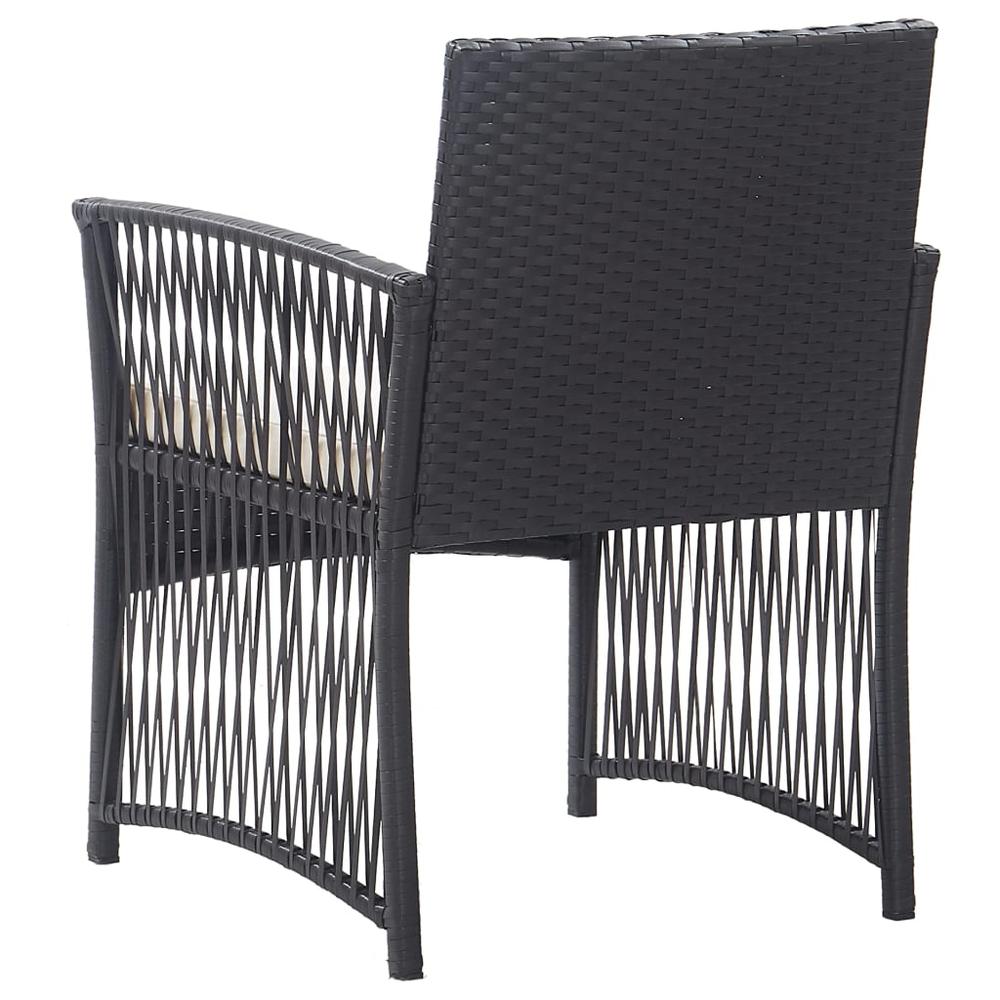 Patio Armchairs with Cushions 2 pcs Black Poly Rattan. Picture 4