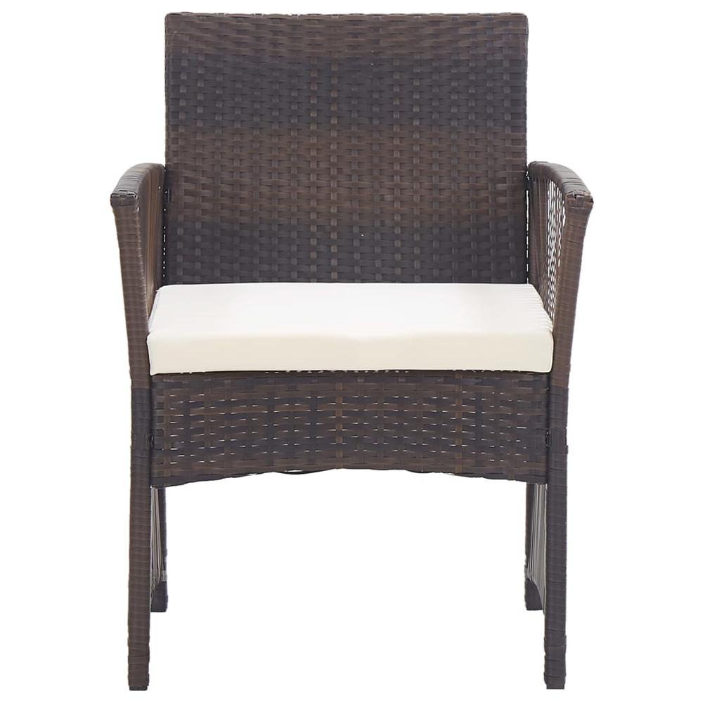 Patio Armchairs with Cushions 2 pcs Brown Poly Rattan. Picture 2
