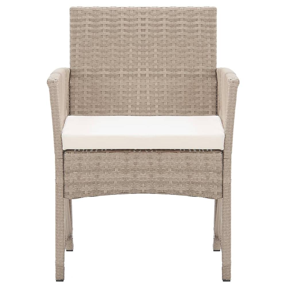 Patio Armchairs with Cushions 2 pcs Beige Poly Rattan. Picture 2