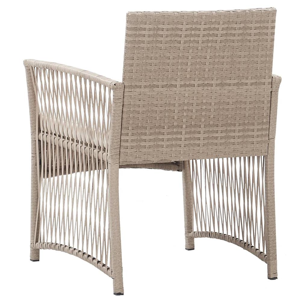 Patio Armchairs with Cushions 2 pcs Beige Poly Rattan. Picture 3