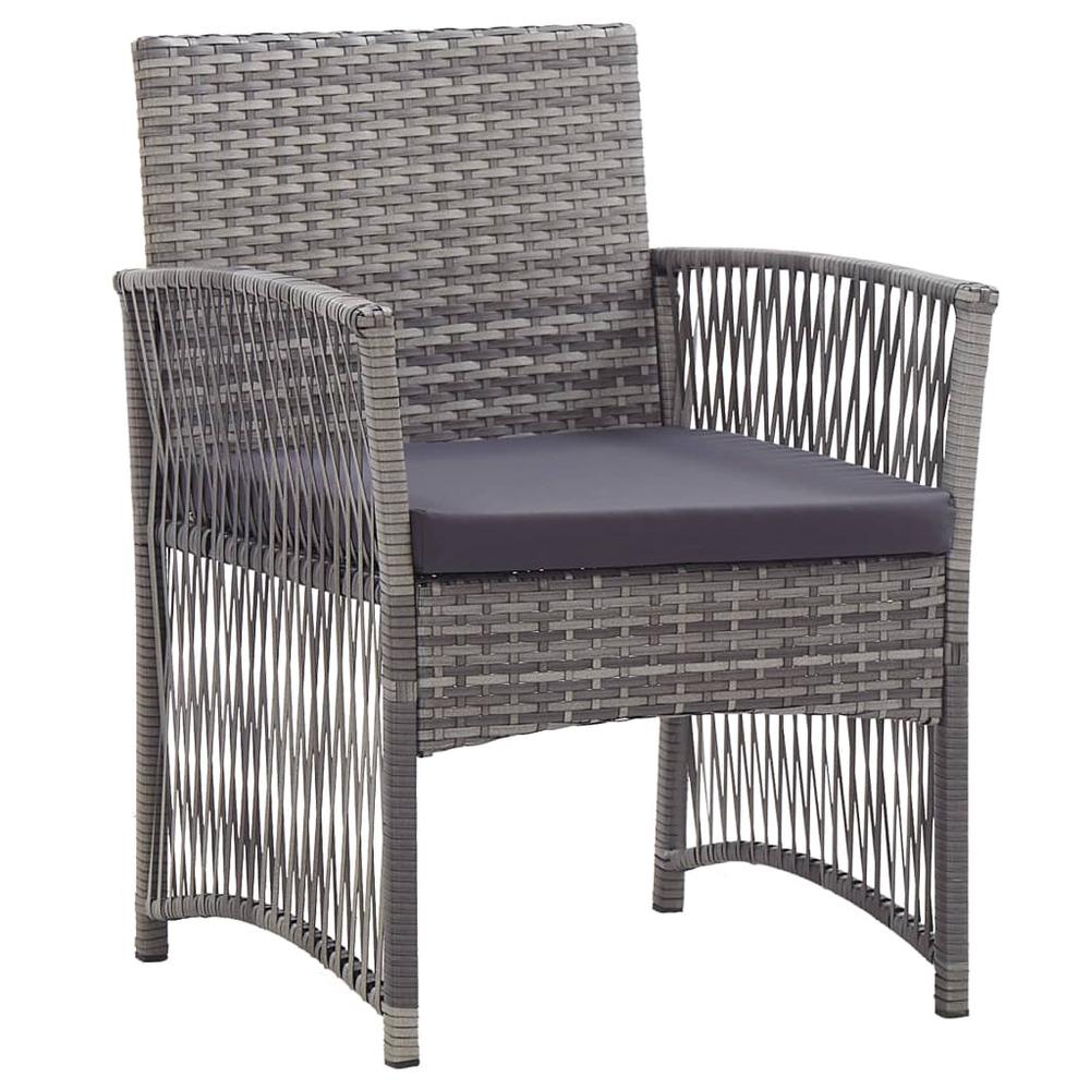 Patio Armchairs with Cushions 2 pcs Anthracite Poly Rattan. Picture 1
