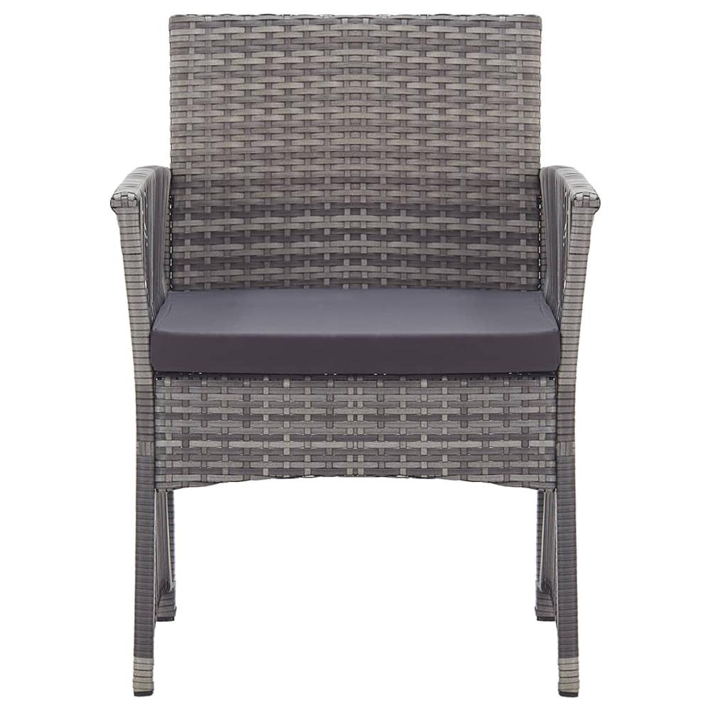 Patio Armchairs with Cushions 2 pcs Anthracite Poly Rattan. Picture 2