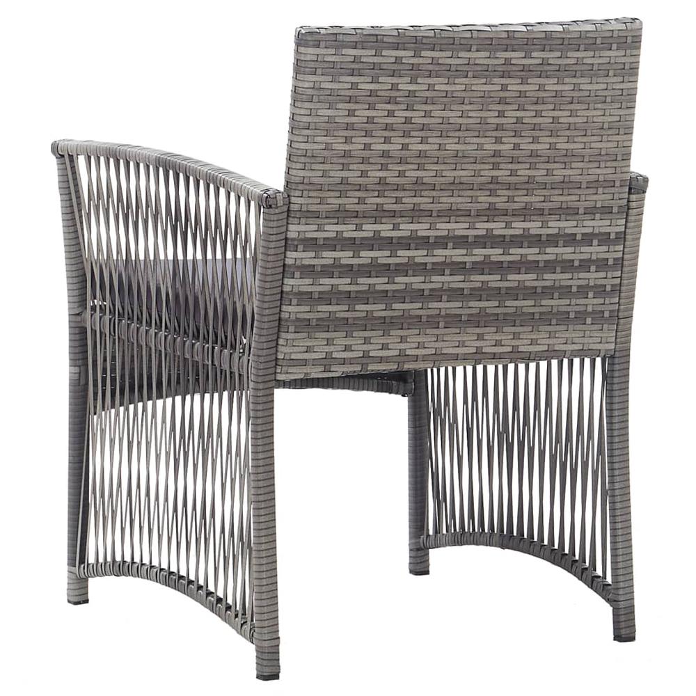 Patio Armchairs with Cushions 2 pcs Anthracite Poly Rattan. Picture 4
