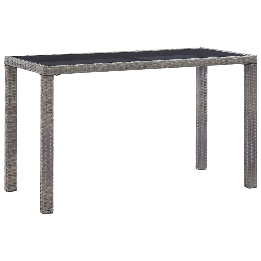 vidaXL Garden Table Anthracite 48.4"x23.6"x29.1" Poly Rattan, 46448. Picture 1