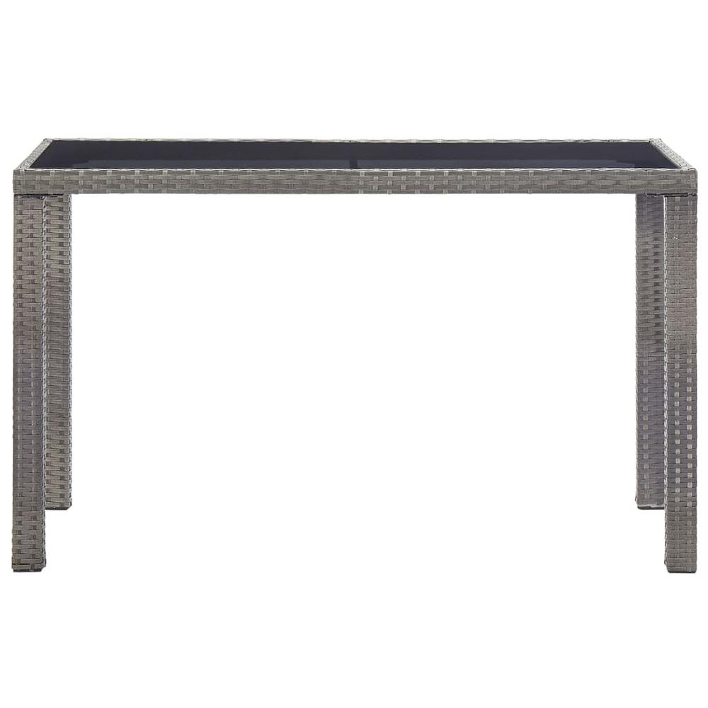 vidaXL Garden Table Anthracite 48.4"x23.6"x29.1" Poly Rattan, 46448. Picture 2