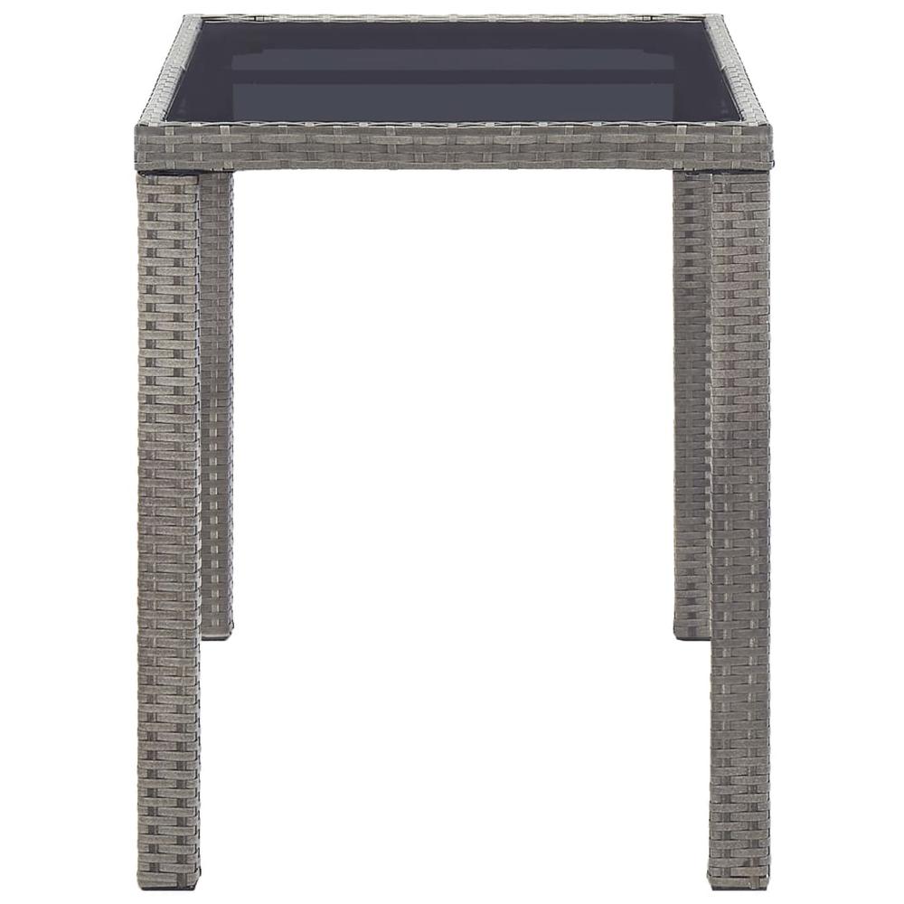 vidaXL Garden Table Anthracite 48.4"x23.6"x29.1" Poly Rattan, 46448. Picture 3