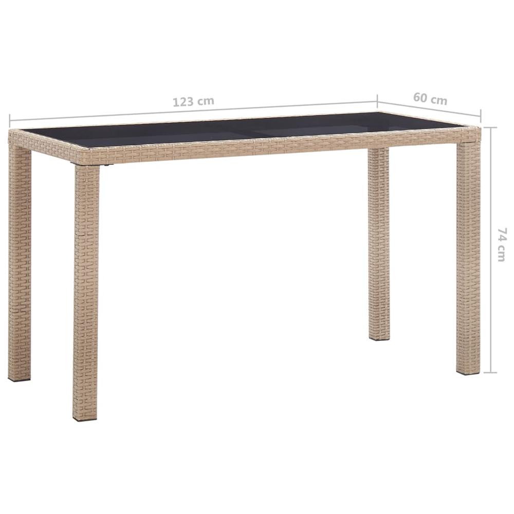 vidaXL Garden Table Gray 48.4"x23.6"x29.1" Poly Rattan, 46449. Picture 5