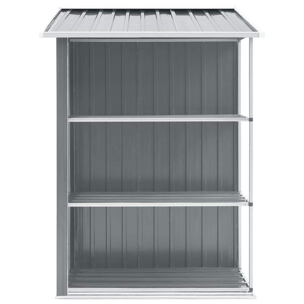 vidaXL Garden Shed with Rack Gray 80.7"x51.2"x72" Iron 7103. Picture 5
