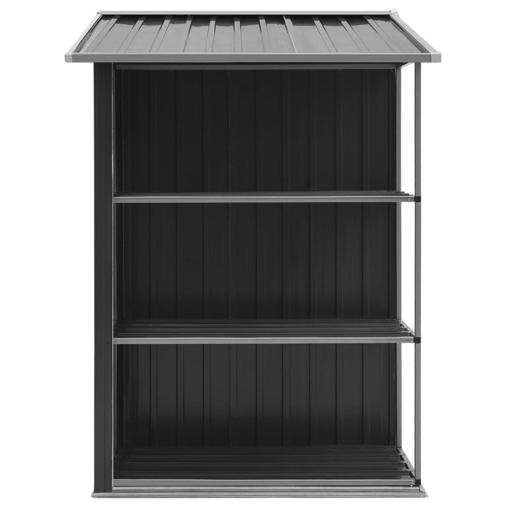 vidaXL Garden Shed with Rack Anthracite 80.7"x51.2"x72" Iron 7106. Picture 5