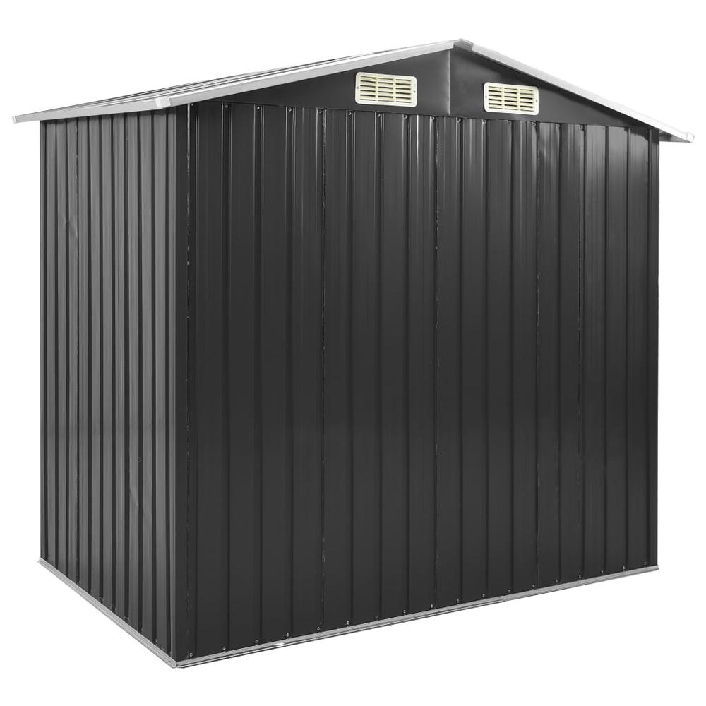 vidaXL Garden Shed with Rack Anthracite 80.7"x51.2"x72" Iron 7106. Picture 6