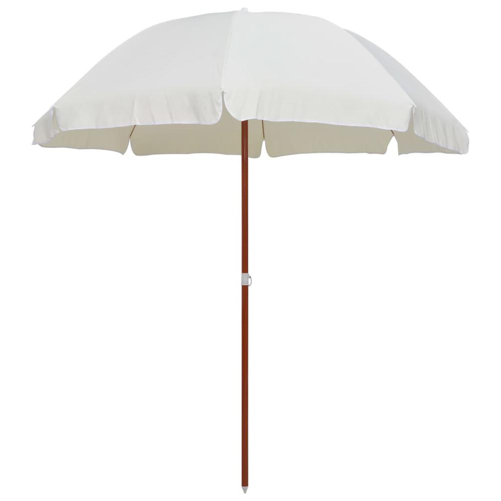 vidaXL Parasol with Steel Pole 94.5" Sand 7799. Picture 1