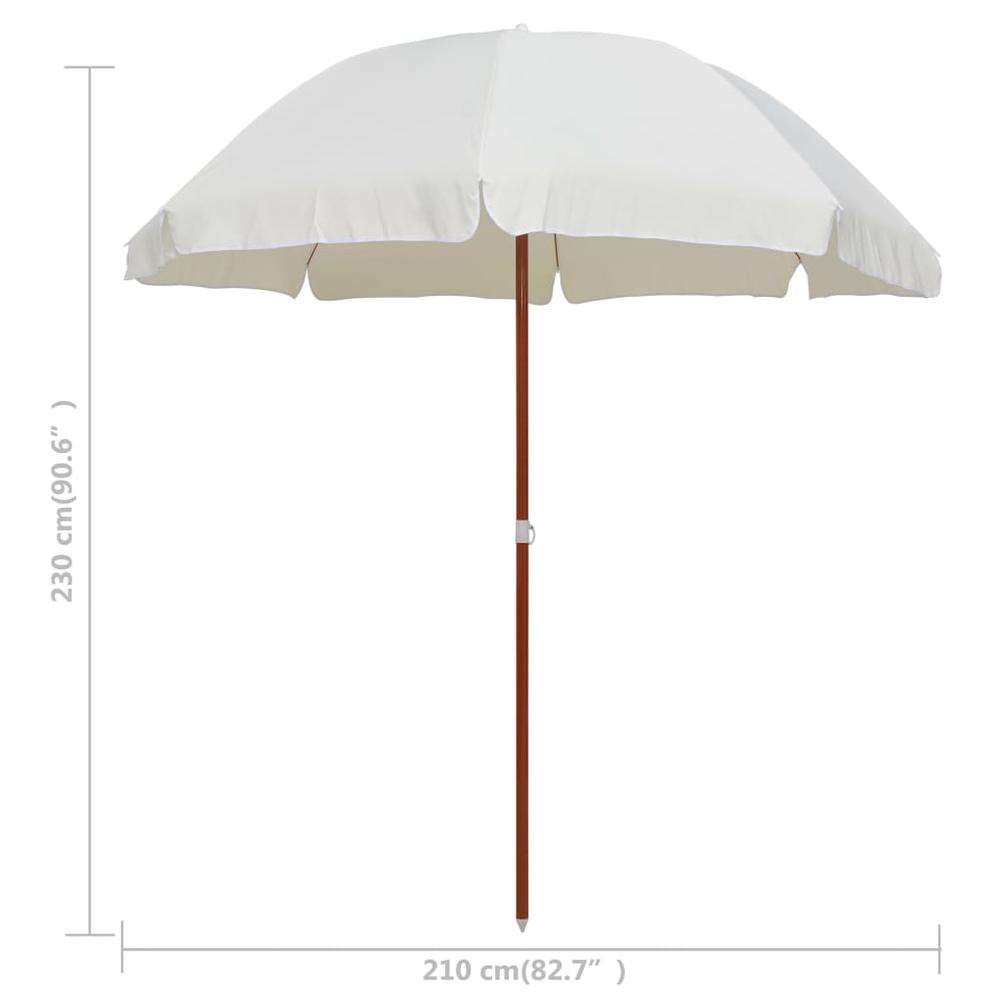 vidaXL Parasol with Steel Pole 94.5" Sand 7799. Picture 5