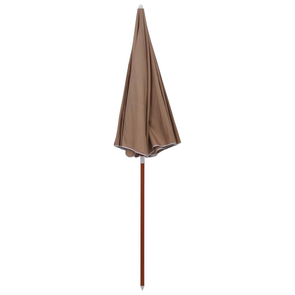 vidaXL Parasol with Steel Pole 94.5" Taupe 7802. Picture 2