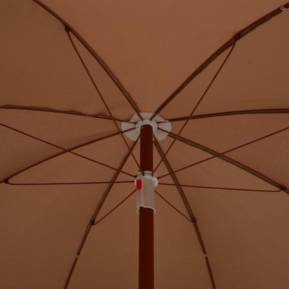 vidaXL Parasol with Steel Pole 94.5" Taupe 7802. Picture 4