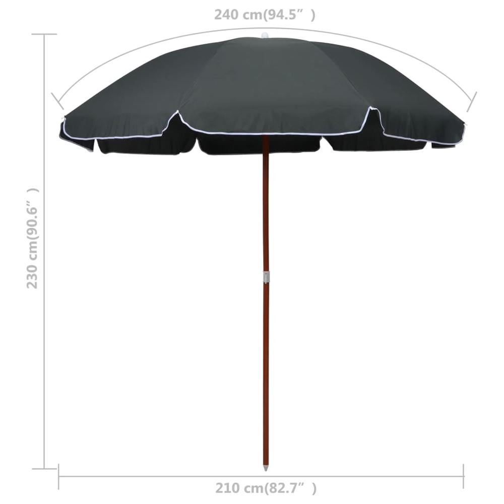 vidaXL Parasol with Steel Pole 94.5" Anthracite 7805. Picture 5