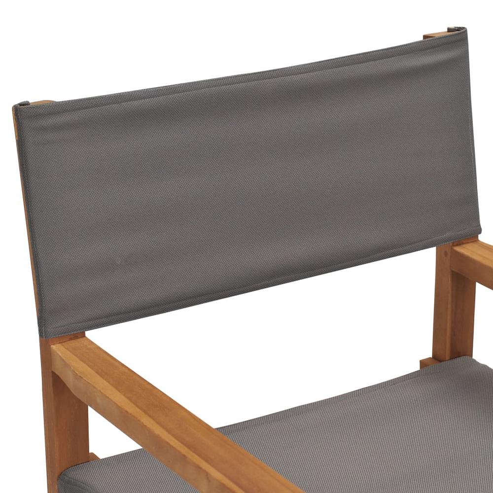 vidaXL Director's Chair Solid Teak Wood Gray, 47411. Picture 6