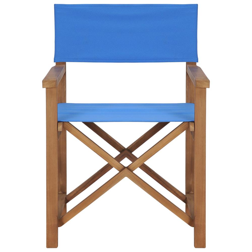 vidaXL Director's Chair Solid Teak Wood Blue, 47412. Picture 2