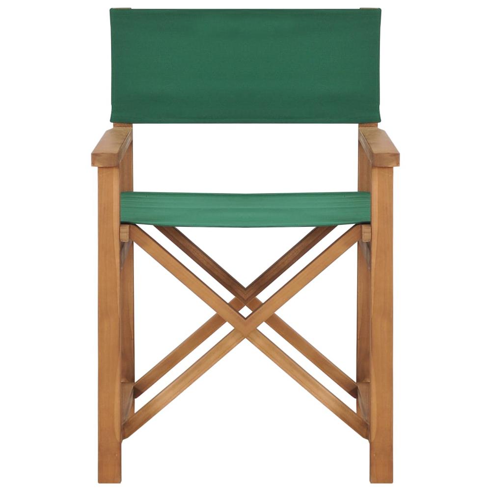 vidaXL Director's Chair Solid Teak Wood Green, 47413. Picture 2