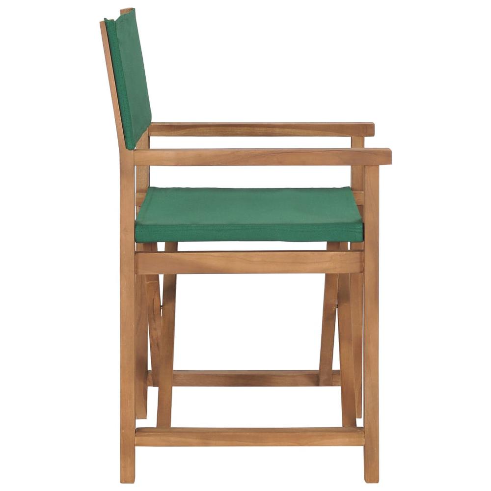 vidaXL Director's Chair Solid Teak Wood Green, 47413. Picture 3