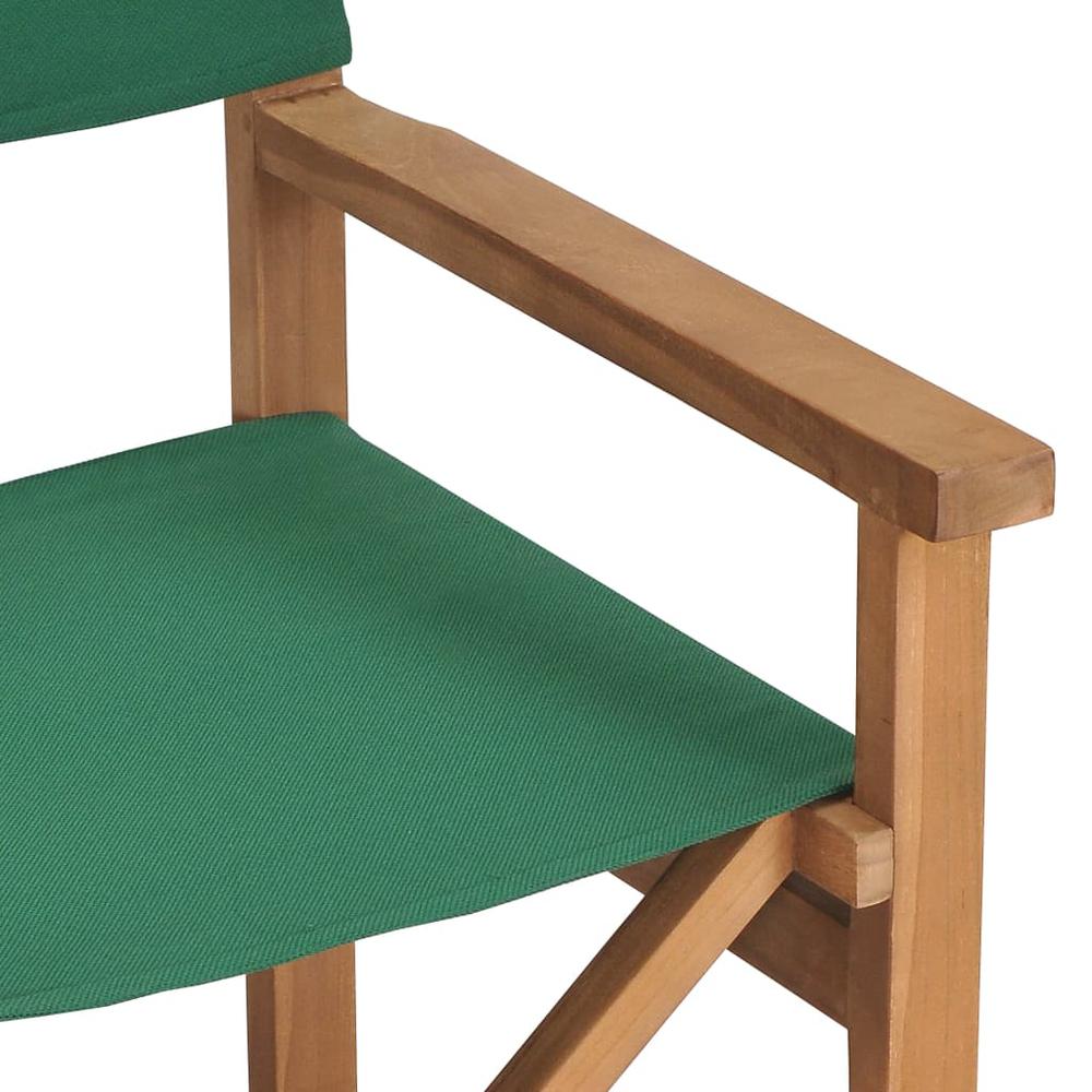 vidaXL Director's Chair Solid Teak Wood Green, 47413. Picture 6