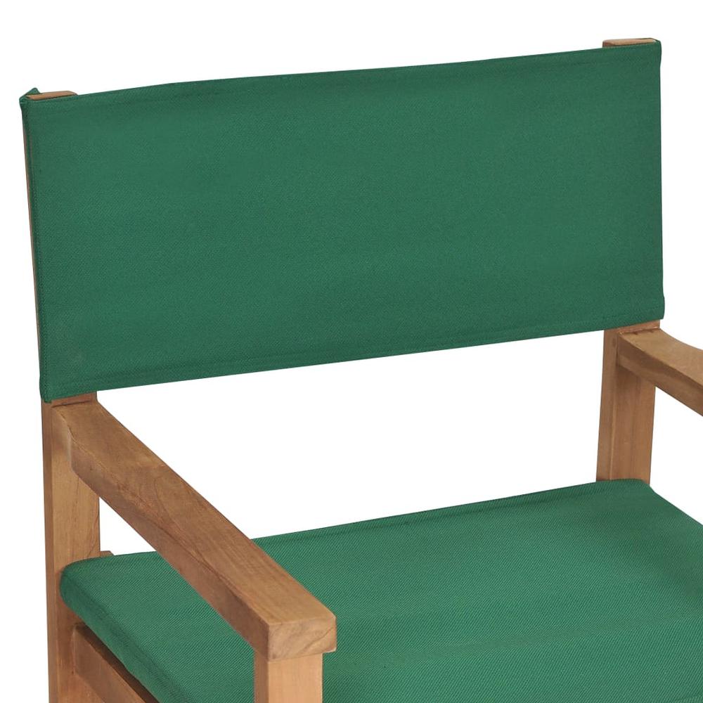 vidaXL Director's Chair Solid Teak Wood Green, 47413. Picture 7