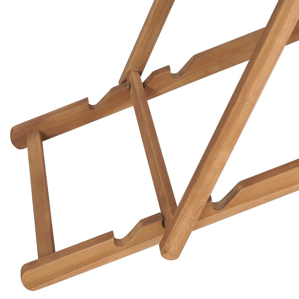 vidaXL Folding Beach Chair Solid Teak Wood Gray, 47415. Picture 7