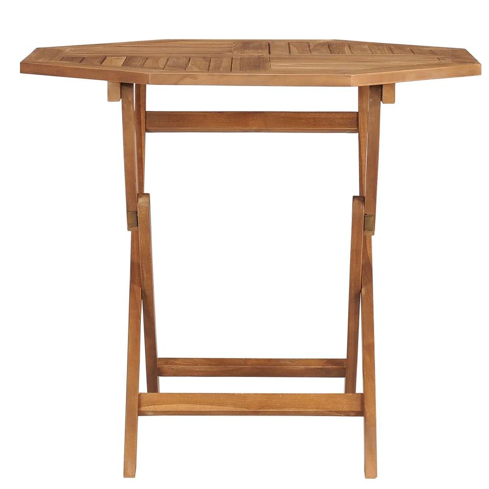 vidaXL Folding Garden Table 33.5"x33.5"x29.9" Solid Teak Wood, 47418. Picture 2