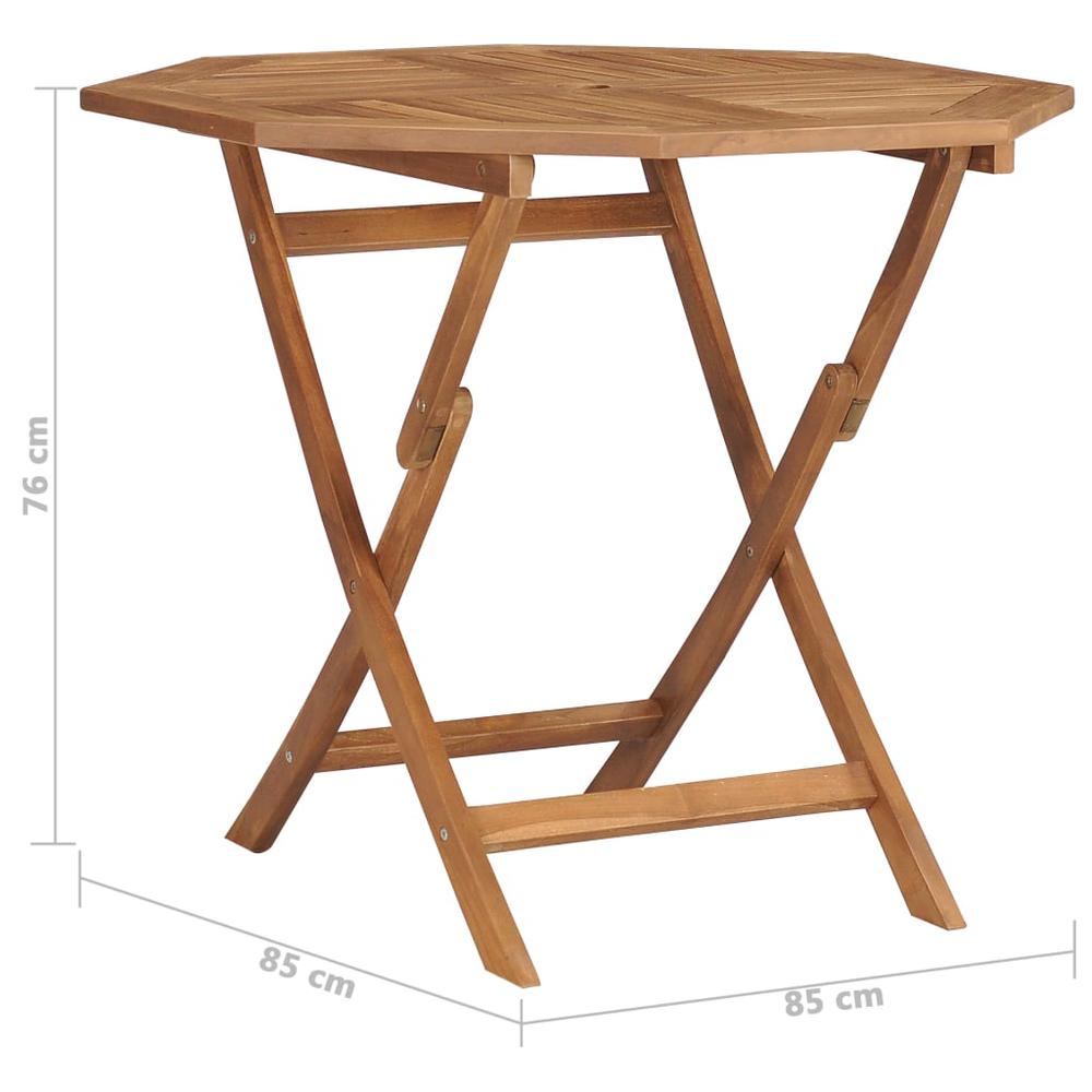 vidaXL Folding Garden Table 33.5"x33.5"x29.9" Solid Teak Wood, 47418. Picture 5