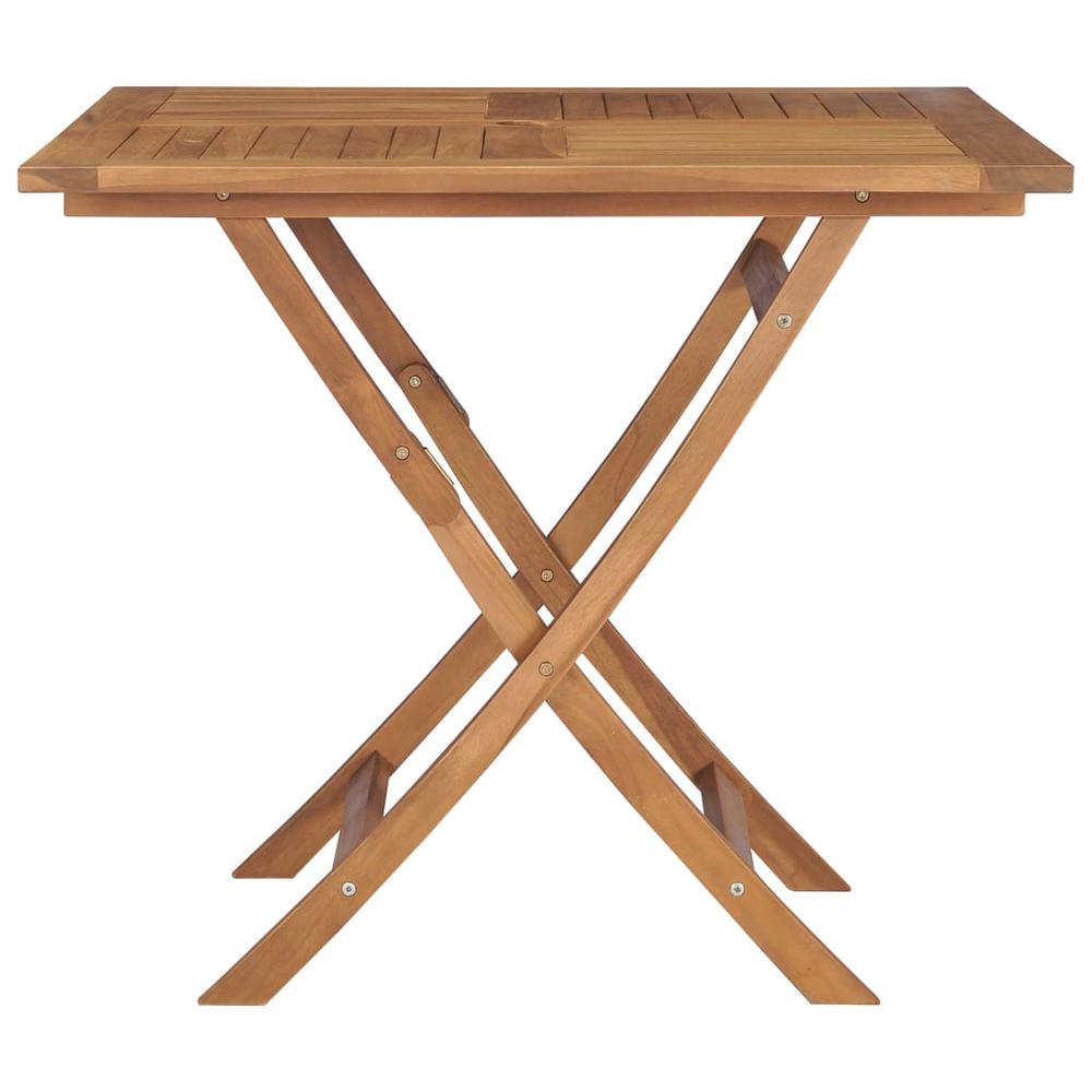 vidaXL Folding Garden Table 33.5"x33.5"x29.9" Solid Teak Wood, 47419. Picture 3