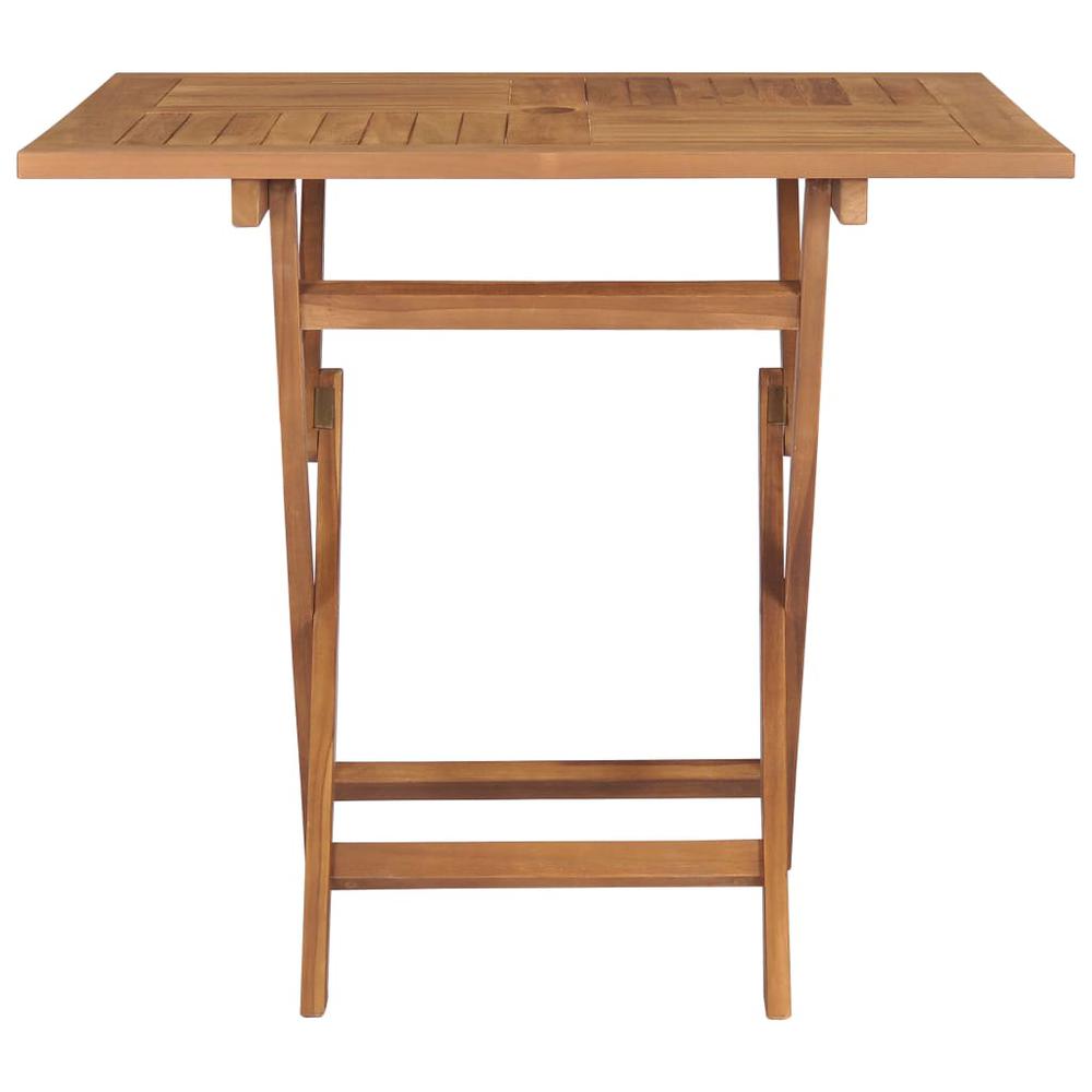 vidaXL Folding Garden Table 33.5"x33.5"x29.9" Solid Teak Wood, 47419. Picture 4