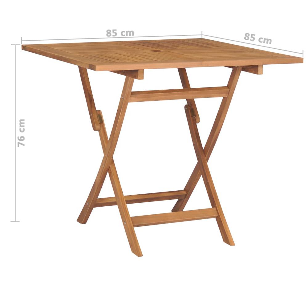 vidaXL Folding Garden Table 33.5"x33.5"x29.9" Solid Teak Wood, 47419. Picture 7