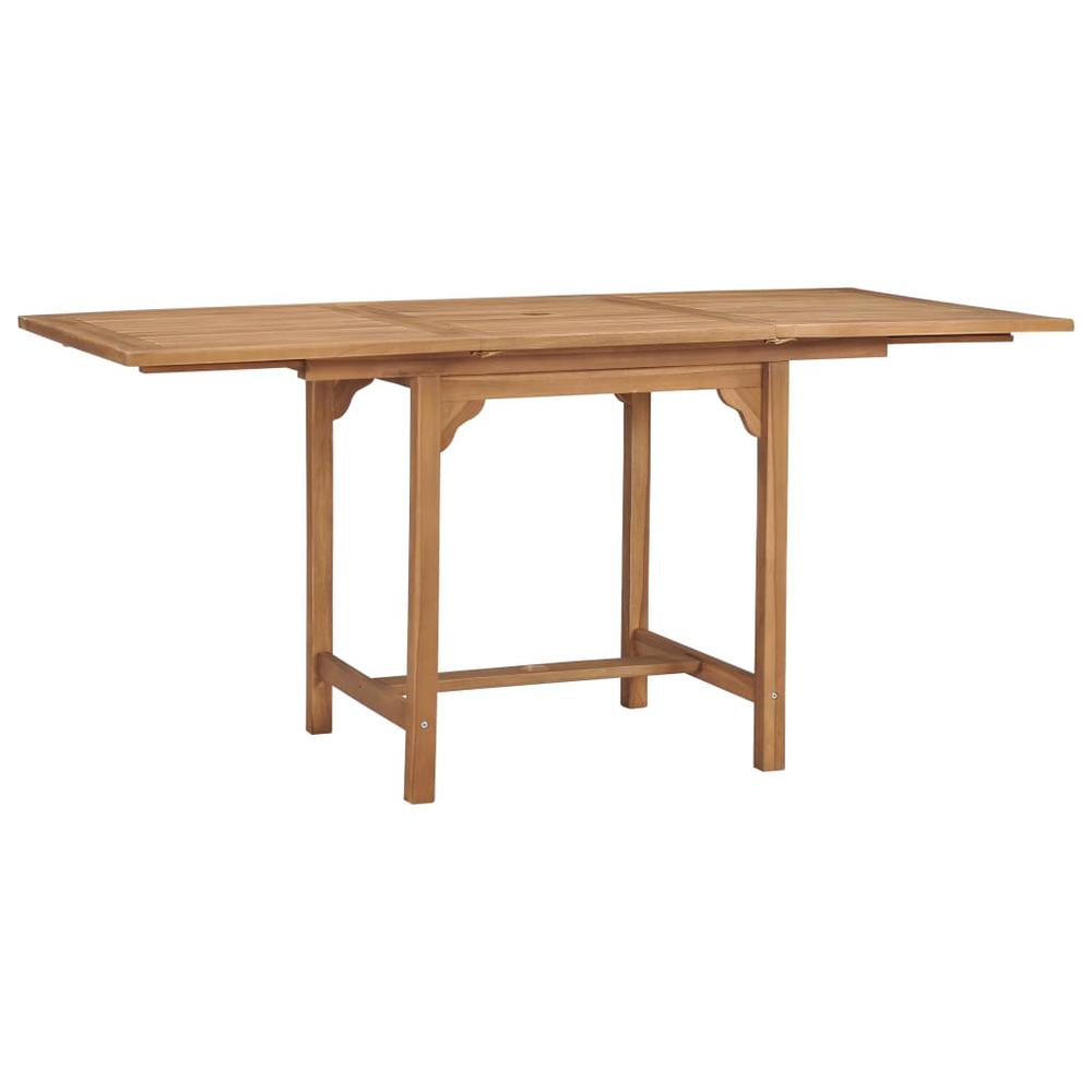 vidaXL Extending Garden Table (43.3"-63")x31.5"x29.5" Solid Teak Wood, 47420. Picture 3